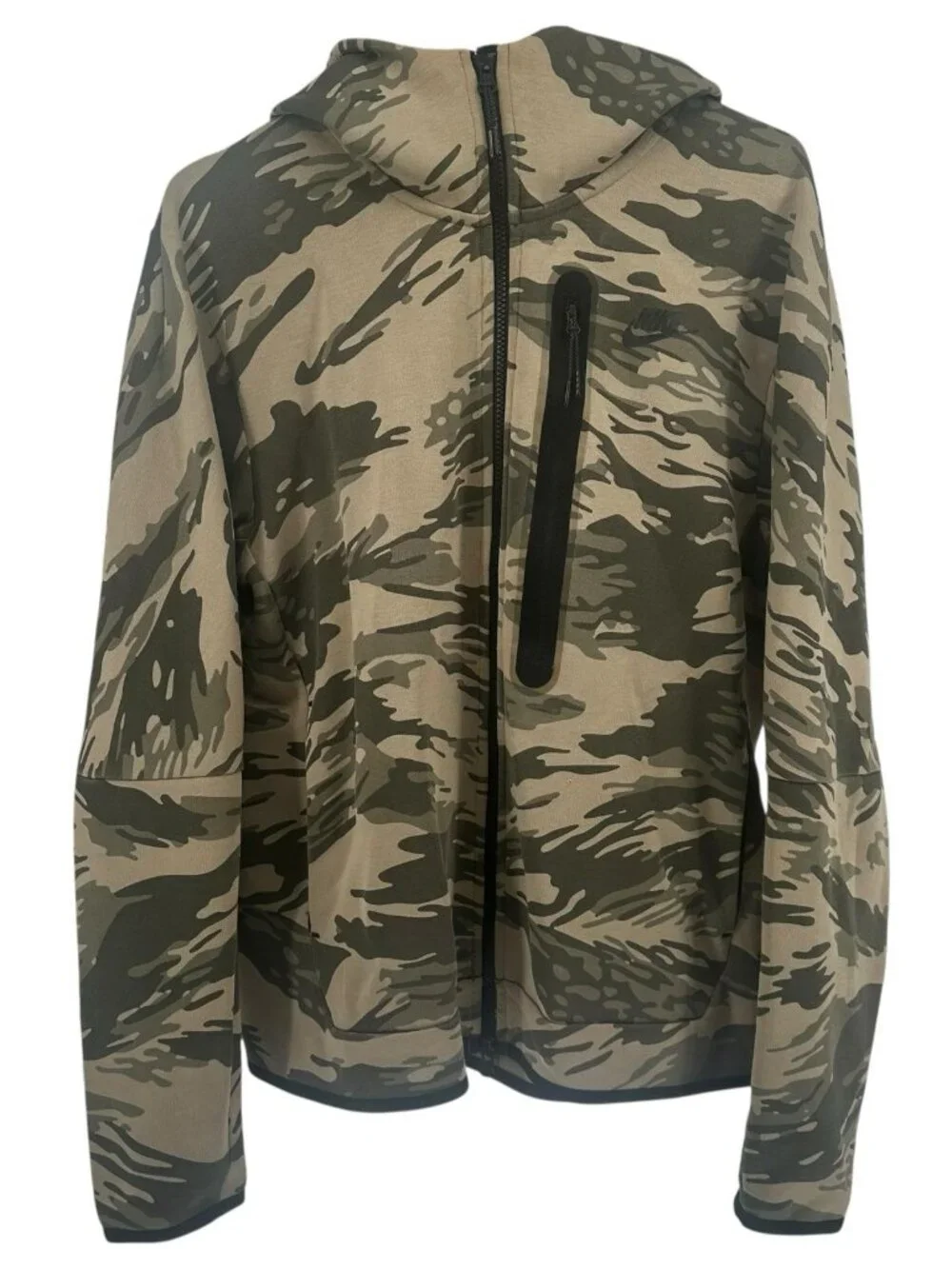 Nike Tech Fleece Hoodie Green Camouflage Full Zip Mens M CU4491-342
